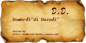 Dombrádi Dezső névjegykártya
